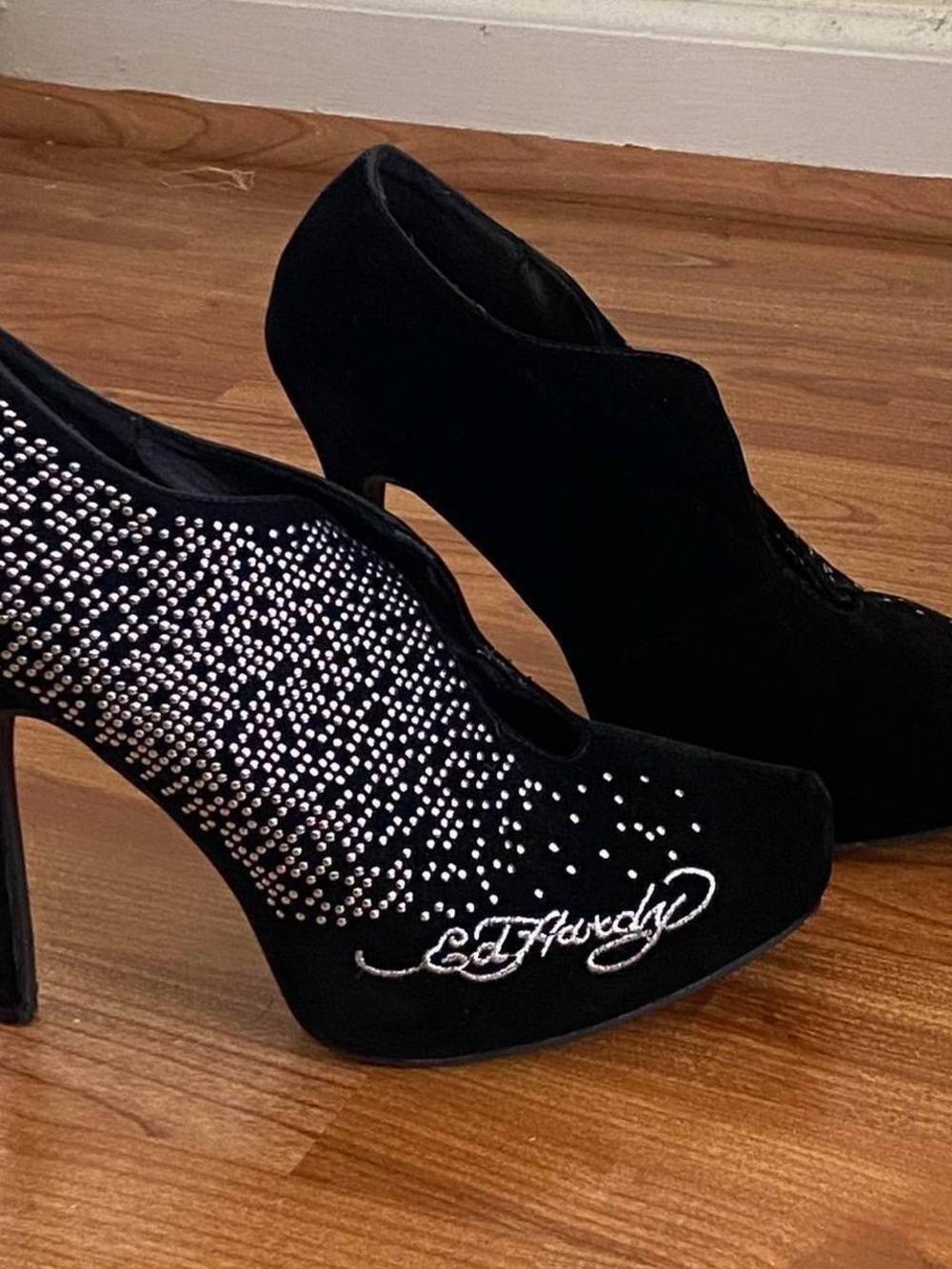 Ed Hardy Black Crystal Platform Pump